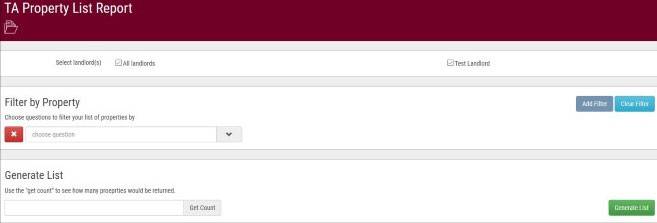 TA Property List Report